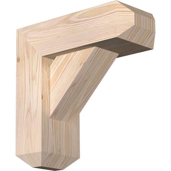Ekena Millwork Traditional Craftsman Smooth Bracket w/ Offset Brace, Douglas Fir, 5 1/2"W x 14"D x 14"H BKT0604X14X14TRA04SDF - main